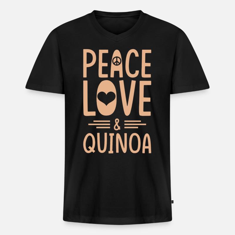 Quinoa Spruch - Männer Premium Bio T-Shirt mit V-Ausschnitt - Schwarz