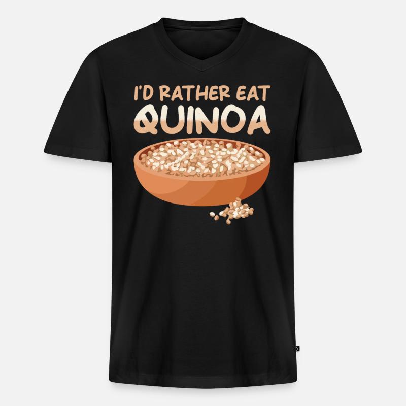 Quinoa Spruch - Männer Premium Bio T-Shirt mit V-Ausschnitt - Schwarz