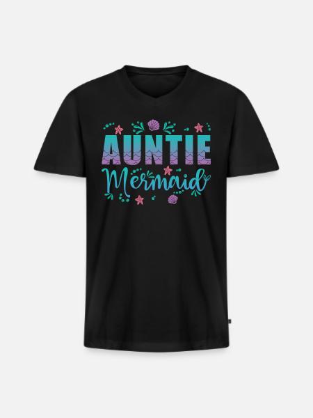 Aunt Mermaid - Men's Premium Organic T-shirt with V-neck - black