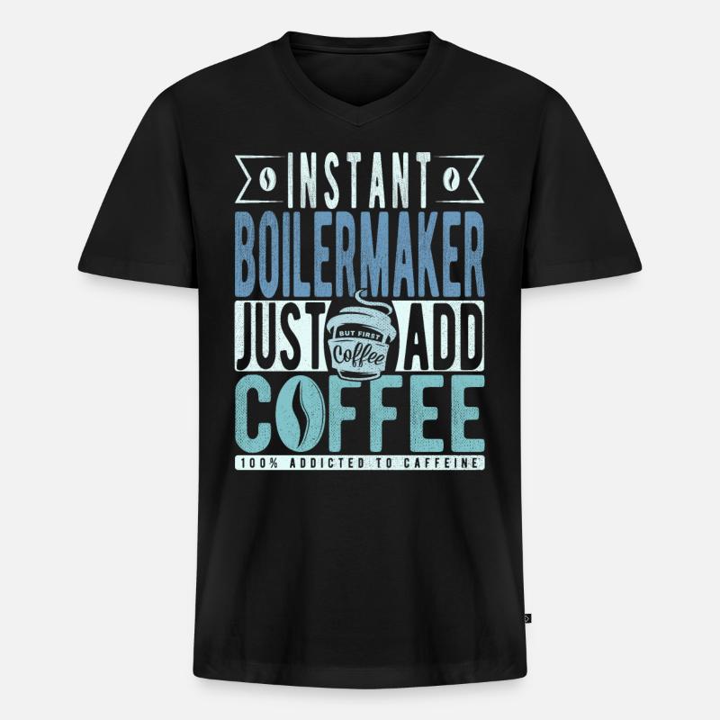 Buchalter Kaffee Spruch - Männer Premium Bio T-Shirt mit V-Ausschnitt - Schwarz
