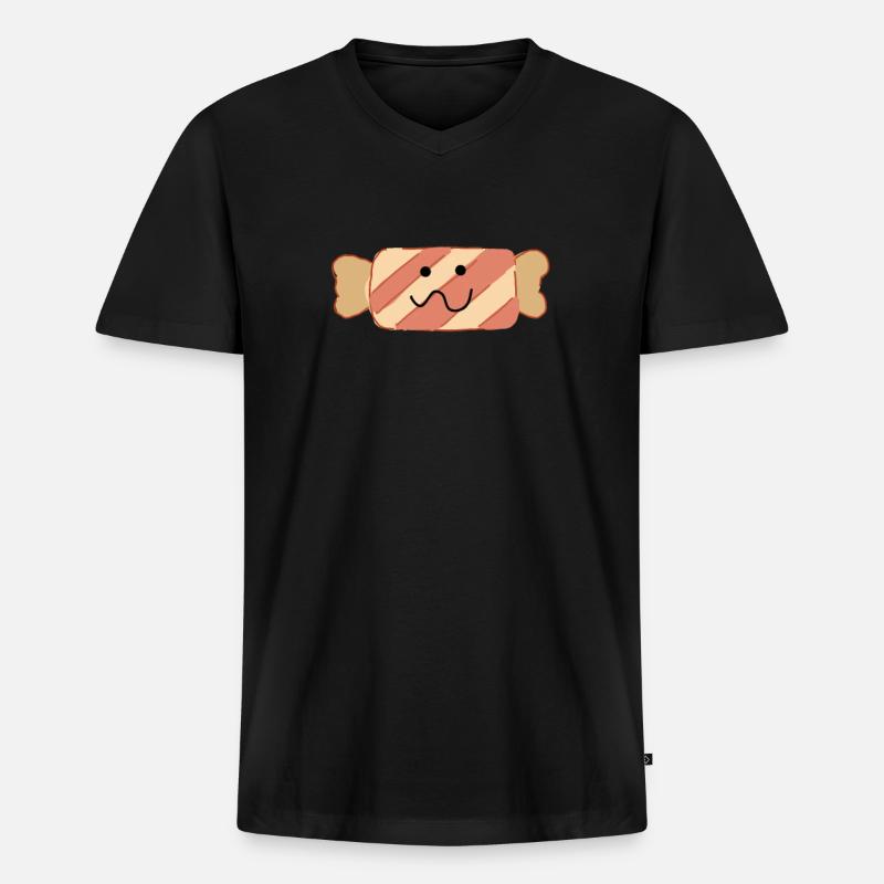 Kawaii Candy - Männer Premium Bio T-Shirt mit V-Ausschnitt - Schwarz