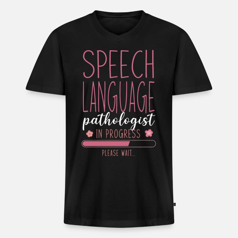 Speech Therapist Therapy Assistant - Männer Premium Bio T-Shirt mit V-Ausschnitt - Schwarz