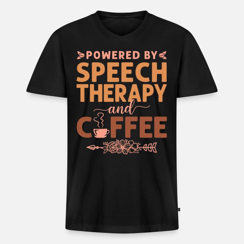 Speech Therapist Therapy Assistant - Männer Premium Bio T-Shirt mit V-Ausschnitt - Schwarz
