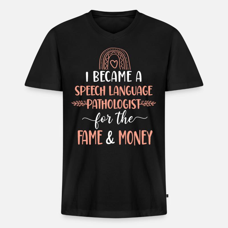 Speech Therapist Therapy Assistant - Männer Premium Bio T-Shirt mit V-Ausschnitt - Schwarz