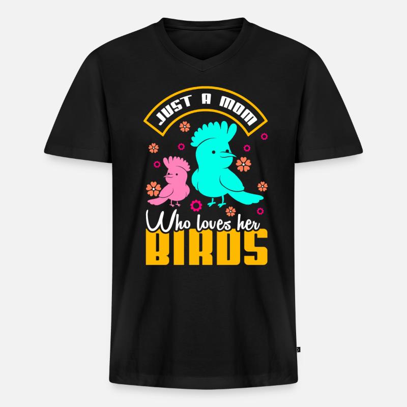 Vogel Mutter Vögel Mutterliebe - Männer Premium Bio T-Shirt mit V-Ausschnitt - Schwarz