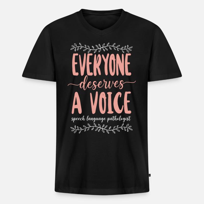 Speech Therapist Therapy Assistant - Männer Premium Bio T-Shirt mit V-Ausschnitt - Schwarz