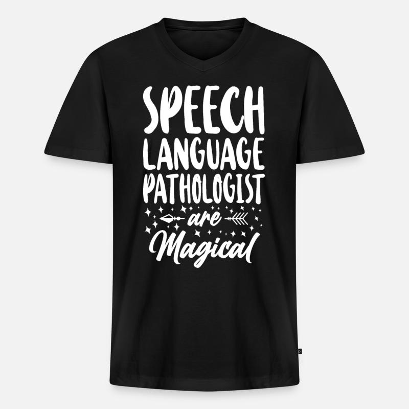 Speech Therapist Therapy Assistant - Männer Premium Bio T-Shirt mit V-Ausschnitt - Schwarz