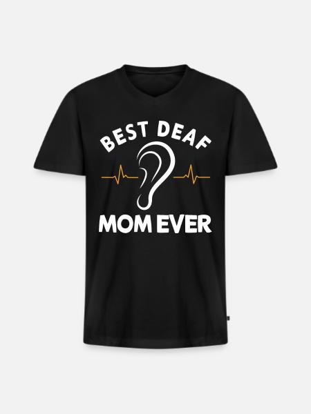 Deaf hearing impaired - Men's Premium Organic T-shirt with V-neck - black