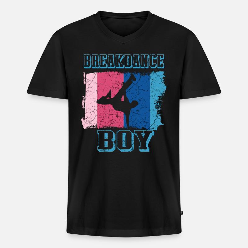 Breakdance Junge Breakdancer BBoy - Männer Premium Bio T-Shirt mit V-Ausschnitt - Schwarz