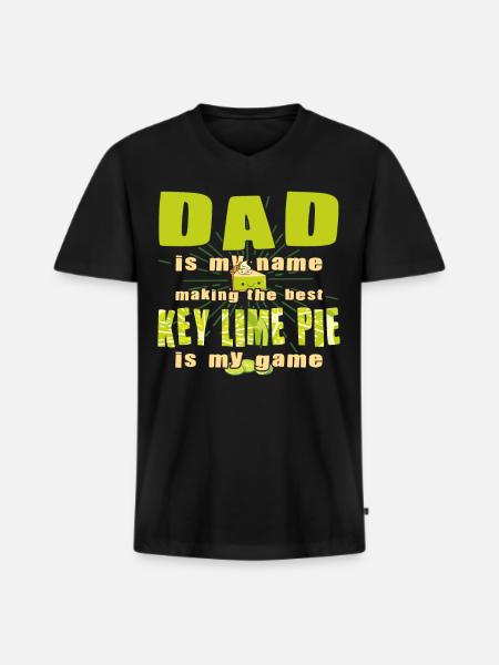Funny Dad Lemon Cake Design - Men's Premium Organic T-shirt with V-neck - black