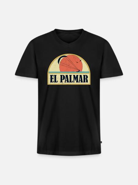 Kitesurfing El Palmar - Men's Premium Organic T-shirt with V-neck - black