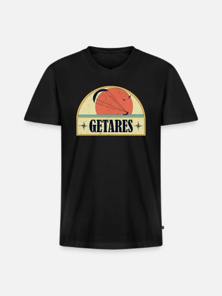 Kitesurfing Getares - Men's Premium Organic T-shirt with V-neck - black