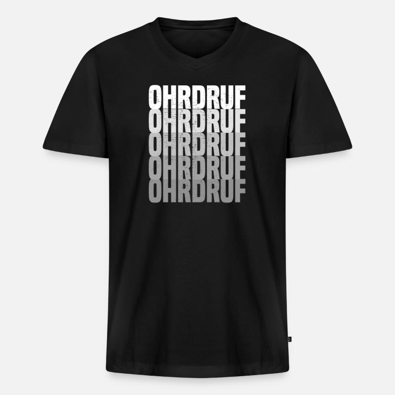 Ohrdruf - Männer Premium Bio T-Shirt mit V-Ausschnitt - Schwarz
