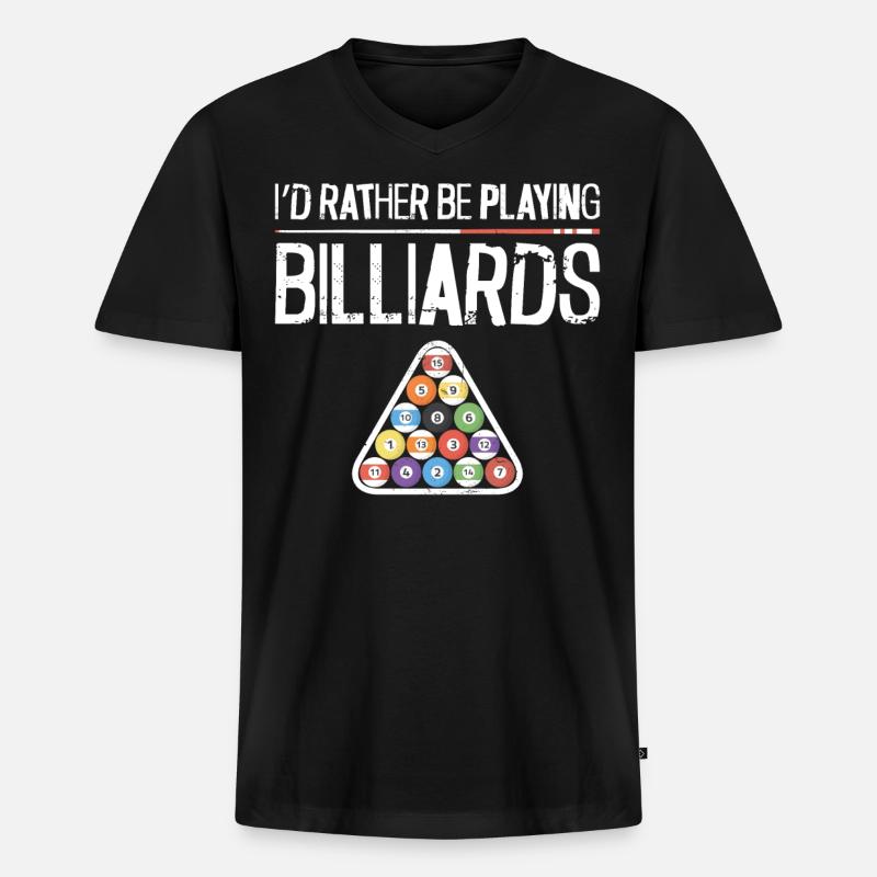 Billiards Pool Player Ball I'd - Männer Premium Bio T-Shirt mit V-Ausschnitt - Schwarz