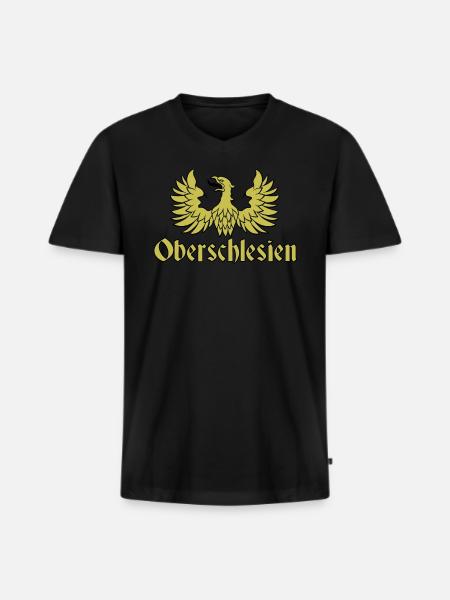 Oberschlesien - Männer Premium Bio T-Shirt mit V-Ausschnitt - Schwarz