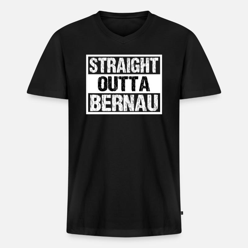 Bernau Barnim - Männer Premium Bio T-Shirt mit V-Ausschnitt - Schwarz