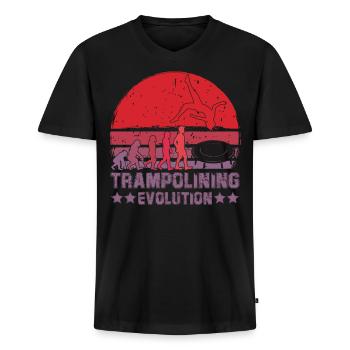 Evolution des Trampolinspringens - Männer Premium Bio T-Shirt mit V-Ausschnitt - Schwarz - Vorne - Nico (187cm)