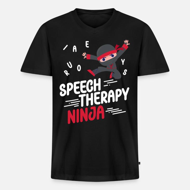 Speech Therapist Therapy Assistant - Männer Premium Bio T-Shirt mit V-Ausschnitt - Schwarz