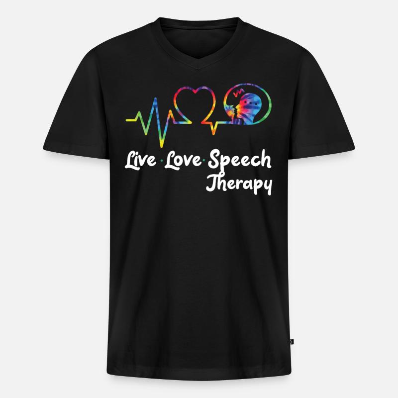 Speech Therapist Therapy Assistant - Männer Premium Bio T-Shirt mit V-Ausschnitt - Schwarz