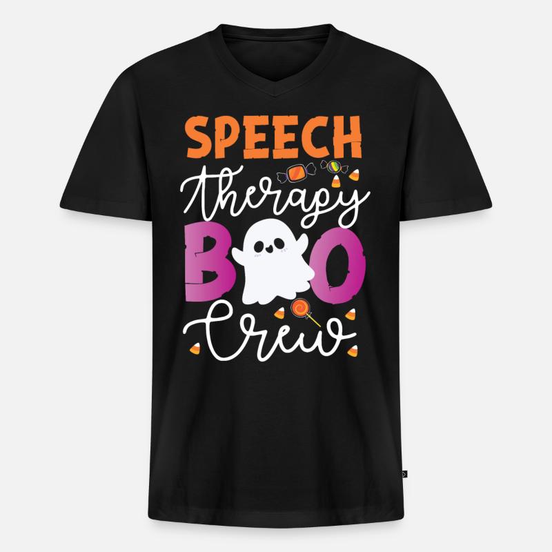 Speech Therapist Therapy Assistant - Männer Premium Bio T-Shirt mit V-Ausschnitt - Schwarz