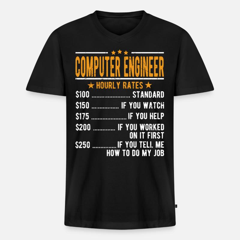 Computer technician hourly wage - Men's Premium Organic T-shirt with V-neck - black