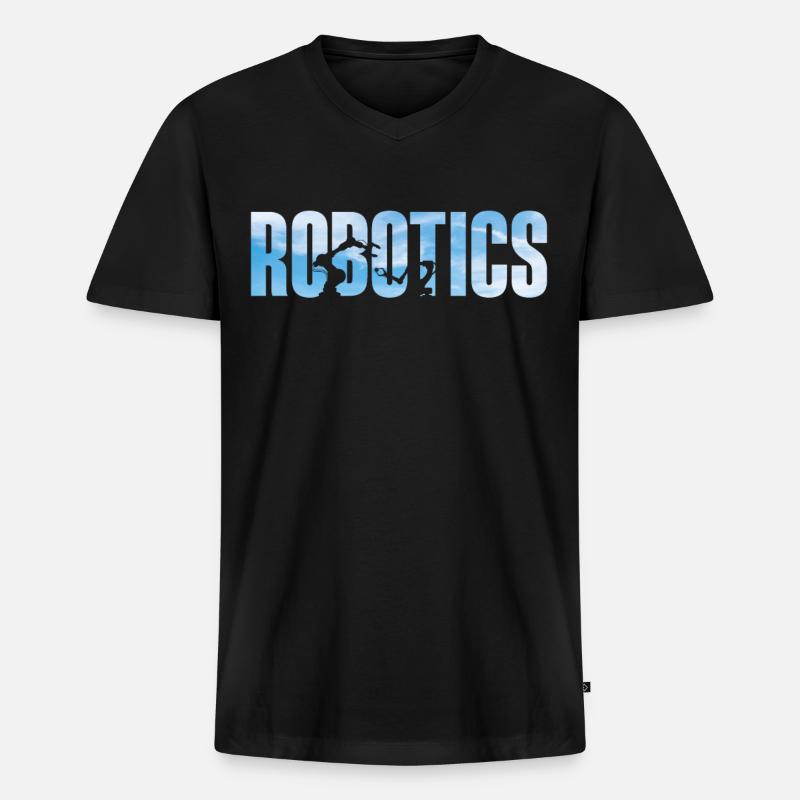 Robot Robotics Engineer Robotics - Men's Premium Organic T-shirt with V-neck - black