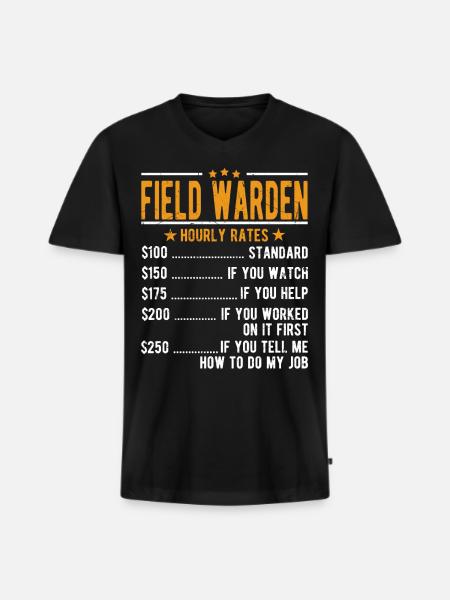 Field guard hourly wage - Men's Premium Organic T-shirt with V-neck - black