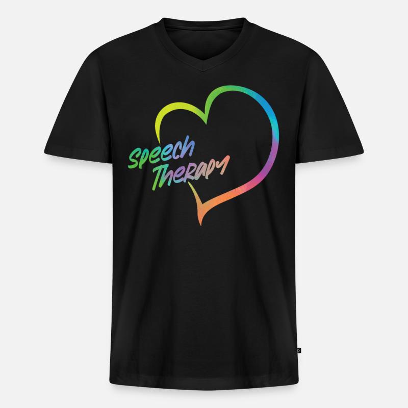 Speech Therapist Therapy Assistant - Männer Premium Bio T-Shirt mit V-Ausschnitt - Schwarz