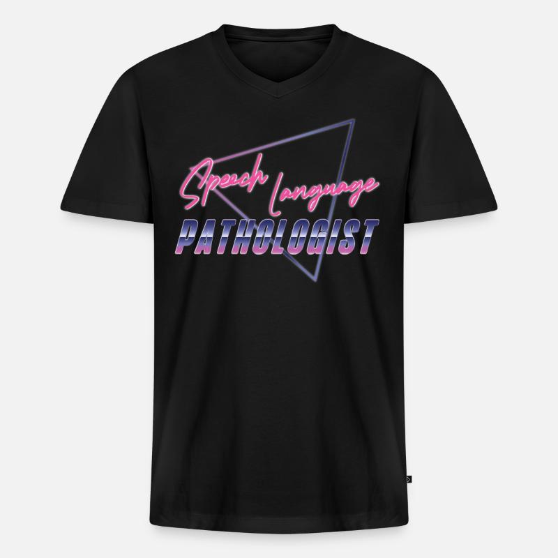 Speech Therapist Therapy Assistant - Männer Premium Bio T-Shirt mit V-Ausschnitt - Schwarz