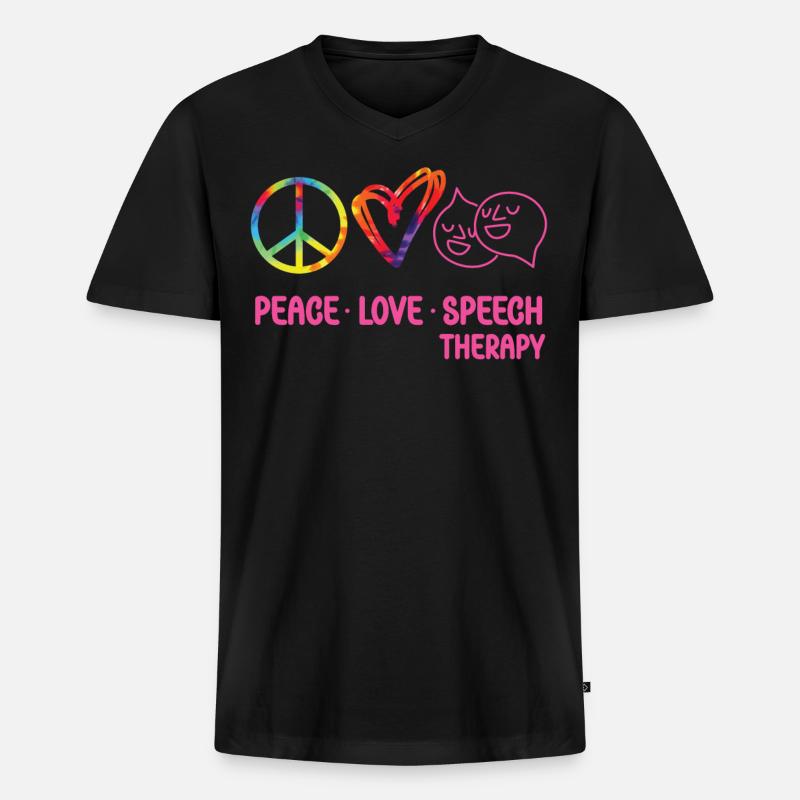 Speech Therapist Therapy Assistant - Männer Premium Bio T-Shirt mit V-Ausschnitt - Schwarz