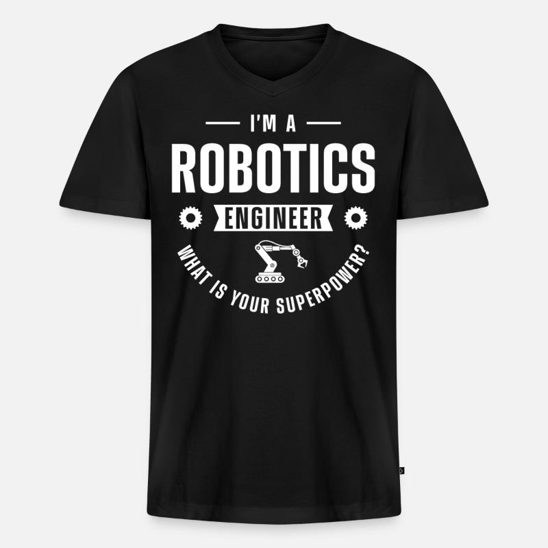 Robot Robotics Engineer I'm A - Men's Premium Organic T-shirt with V-neck - black
