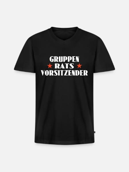 Gruppenratsvorsitzender - Männer Premium Bio T-Shirt mit V-Ausschnitt - Schwarz