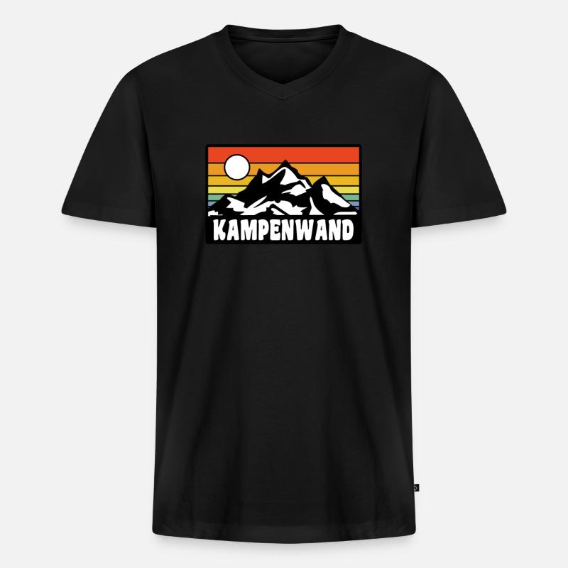 Kampenwand - Männer Premium Bio T-Shirt mit V-Ausschnitt - Schwarz