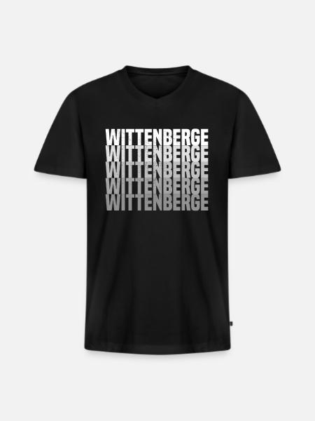 Wittenberge - Männer Premium Bio T-Shirt mit V-Ausschnitt - Schwarz