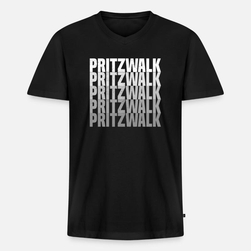 Pritzwalk - Männer Premium Bio T-Shirt mit V-Ausschnitt - Schwarz