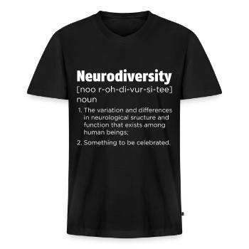 Neurodiversity Definition For Neurodiversity Aware - Männer Premium Bio T-Shirt mit V-Ausschnitt - Schwarz - Vorne - Nico (187cm)