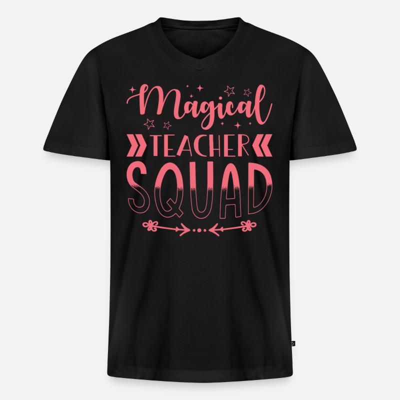 Lehrer-trupp - Männer Premium Bio T-Shirt mit V-Ausschnitt - Schwarz