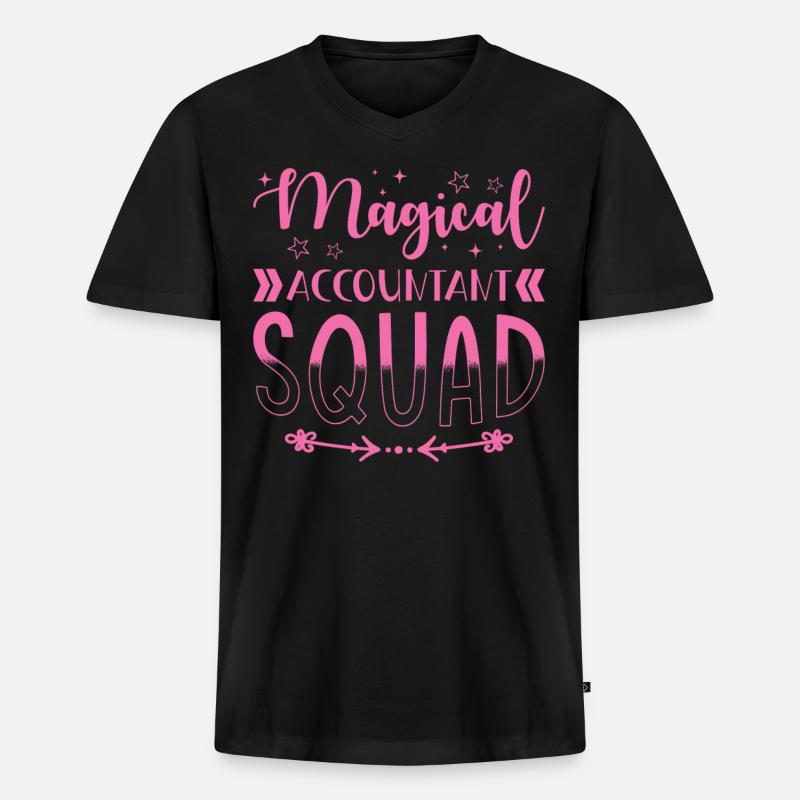 Buchhalterin Gruppe - Männer Premium Bio T-Shirt mit V-Ausschnitt - Schwarz