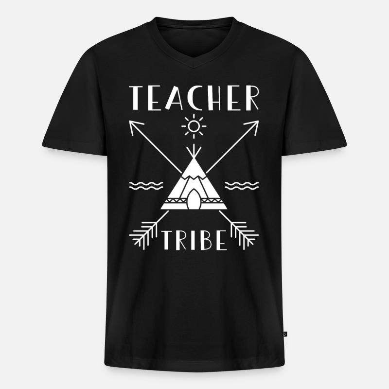 Lehrer Gruppen Design - Männer Premium Bio T-Shirt mit V-Ausschnitt - Schwarz