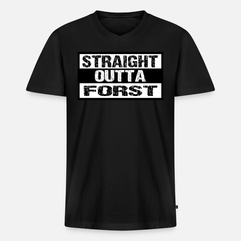 Forst - Männer Premium Bio T-Shirt mit V-Ausschnitt - Schwarz