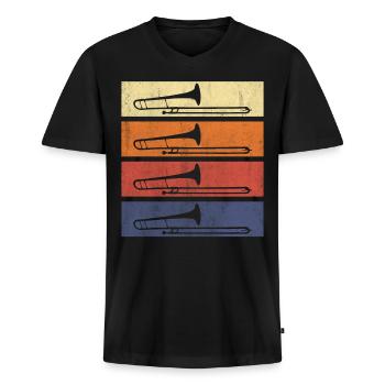 Trompete Blasmusik - Männer Premium Bio T-Shirt mit V-Ausschnitt - Schwarz - Vorne - Nico (187cm)