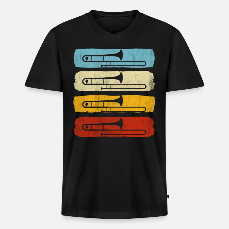 Trompete Blasmusik - Männer Premium Bio T-Shirt mit V-Ausschnitt - Schwarz