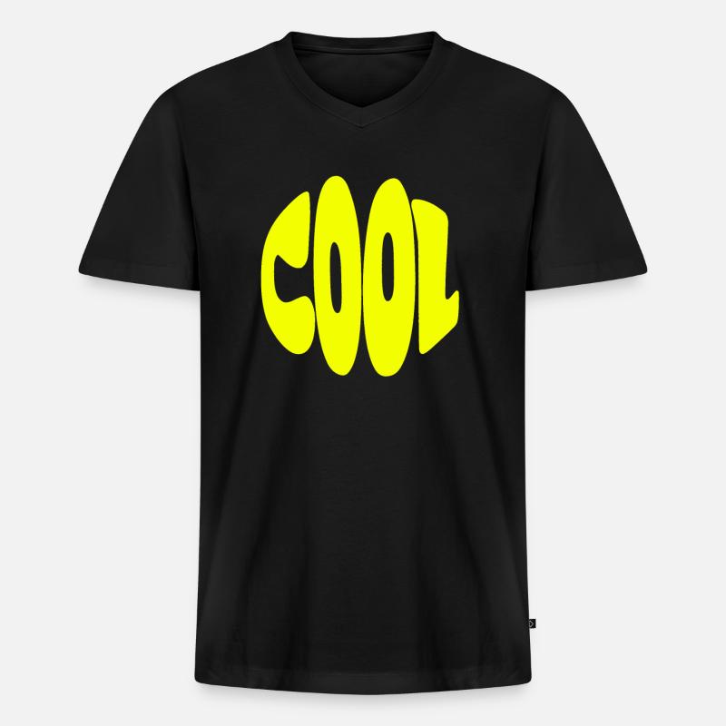 cool gelb comic - Männer Premium Bio T-Shirt mit V-Ausschnitt - Schwarz