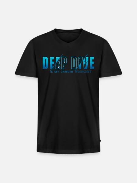 Deep Diving Freedive DeepDive - Men's Premium Organic T-shirt with V-neck - black