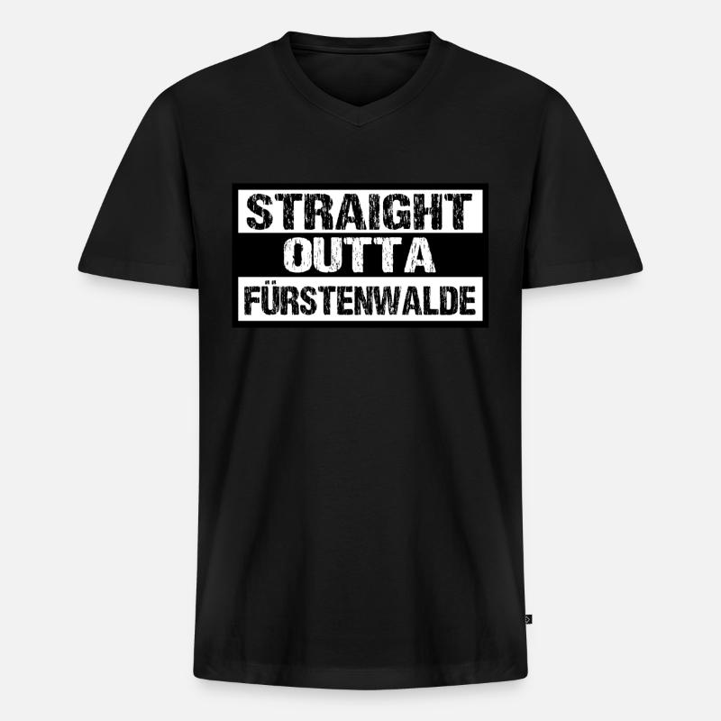 Fürstenwalde Spree - Männer Premium Bio T-Shirt mit V-Ausschnitt - Schwarz