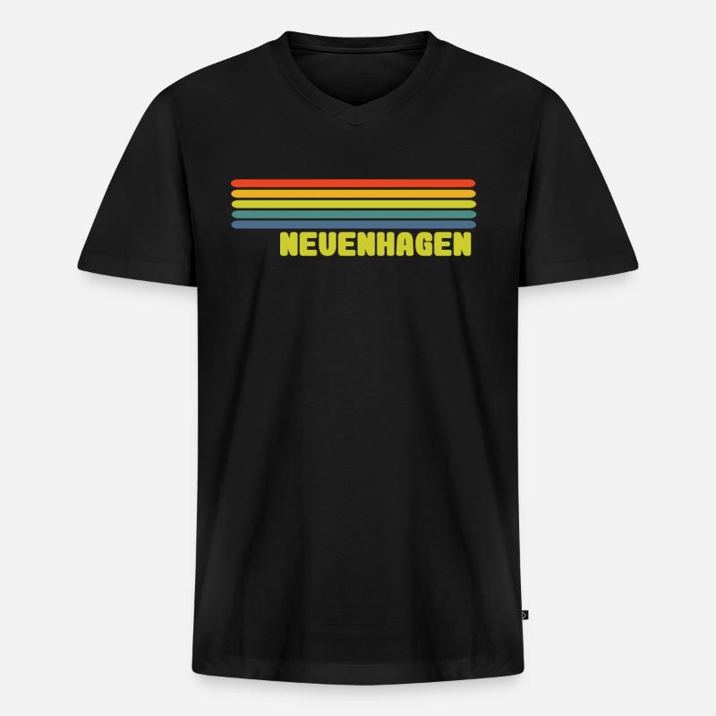 neuenhagen - Männer Premium Bio T-Shirt mit V-Ausschnitt - Schwarz