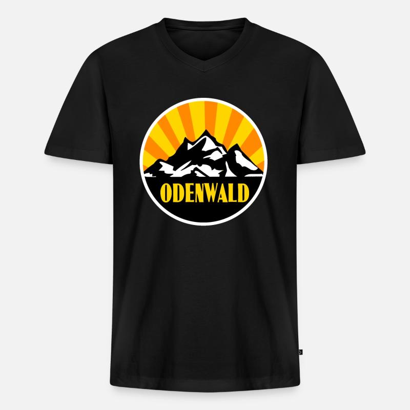 Odenwald - Männer Premium Bio T-Shirt mit V-Ausschnitt - Schwarz