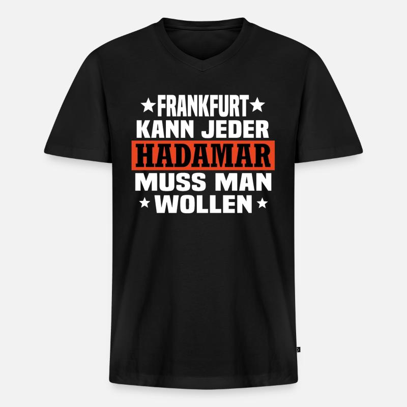 Hadamar - Männer Premium Bio T-Shirt mit V-Ausschnitt - Schwarz