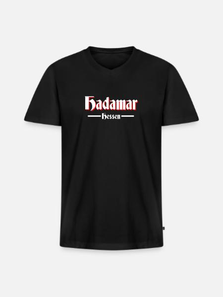 Hadamar - Männer Premium Bio T-Shirt mit V-Ausschnitt - Schwarz