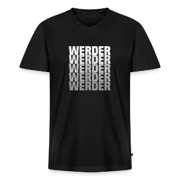Werder Havel - Männer Premium Bio T-Shirt mit V-Ausschnitt - Schwarz - Vorne - Nico (187cm)